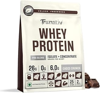 - Pro Blend Whey Protein Powder Isolate & Concentrate | 100% Light & Clean Protein Powder | 26g Protein | 6g BCAA | 12.52g EAA | No added sugar | Choco Crunch 2lbs (907g)
