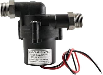 12VDC Solar Hot Water Pumps - Can handle temperatures up to 230F and Pressures up to 145PSI - With three-phase ECM brushless DC motor. FDA, REACH,CE, RoHS, ISO9001 certificated (2.2 GPM)