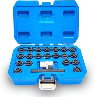 22PCS Wheel Locking Nut Key Kit Compatible with VW VAG Volkswagen, Wheel Lock Nut Socket Adapter Set, Wheel Anti-Theft Lug Nut Removal Tool, Anti-Theft Screw Remover Hand Repair Tool