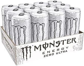 Monster Energy Zero Ultra, Sugar Free Energy Drink, 500ml (Pack of 12)