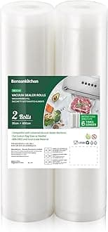 Bonsenkitchen Vacuum Rolls 2 Rolls 30cm x 600cm - Professional Vacuum Bag for Food Vacuum Sealer, Boil-Proof and Sous Vide Freezer Bags, BPA-Free (VB3216)