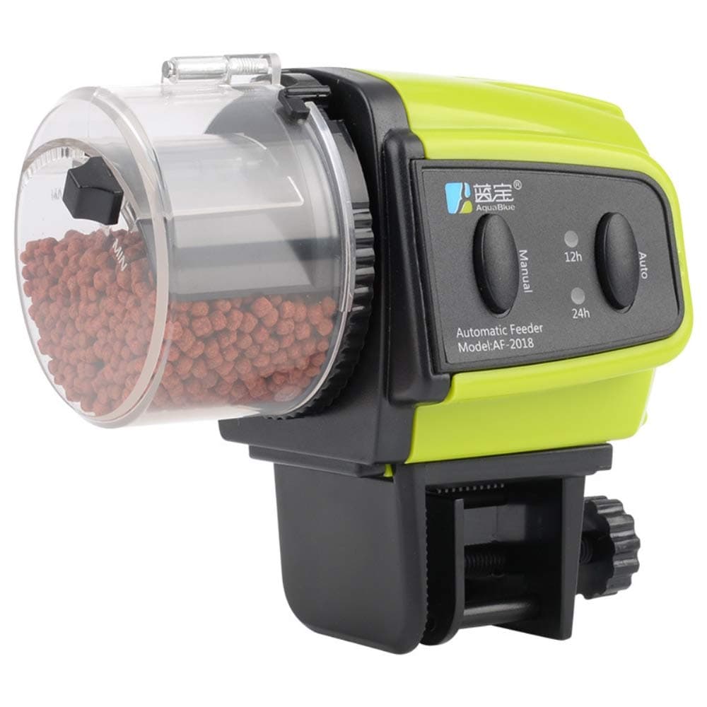 Eesteros AF-2018 Automatic Fish Feeder, Turtle Feeder Digital Fish Food Timer Programmable Food Dispenser for Weekend, Holiday(50ML Food Tank)