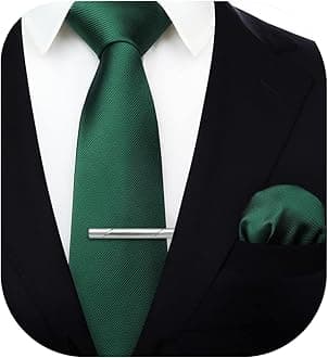 HISDERNPaisley Floral Tie Woven Classic Men's Necktie & Pocket Square Set