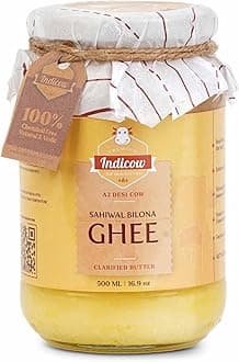 Indicow Organic Dairy Foods Pure Authentic A2 Ghee (500ml, Sahiwal)