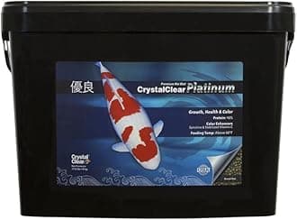 CrystalClear Platinum Fish Food, Premium Floating Pellets for Koi & Goldfish – Boost Growth, Color, and Wellness in Backyard Ponds & Water Gardens, 3mm Pellets, 17.6 Pounds