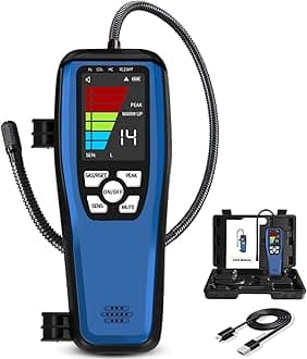 Refrigerant Leak Detector for Heat Pump, Aprvtio ALD-200 ASHP Freon Leak Detector with 0.14 oz/yr Sensitivity, Rechargeable HVAC Leak Sniffer for R410A R32 R407C R1234ze Mini Split AC