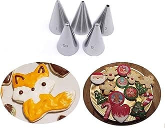 Small Round Piping Tips Set,Icing Piping Nozzles Frosting Tips for Pastry,Writing,Cake Cupcake Cookie Decorating,5 Pcs