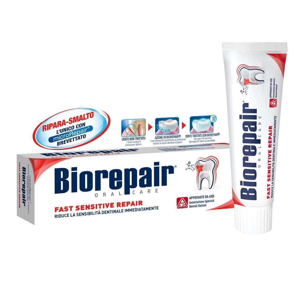 1pc non flouride fast sensitive toothpaste 75ml repairs damaged tooth enamel and prevents plaque and tartar from forming - helping to prevent decay before it can start.