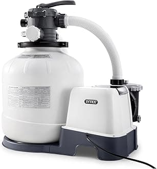 Intex Krystal Clear 2150 GPH Sand Filter Pump & Saltwater System with E.C.O. (Electrocatalytic Oxidation) for Above Ground Pools, 110-120V with GFCI