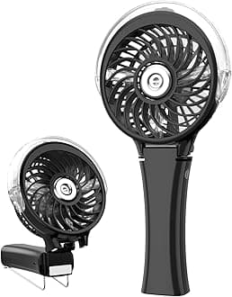 HandFan Upgraded Handheld Misting Fan, Portable Mister Fan, Personal Spray Water Mist Fans Rechargeable, Foldable Electric Mini Fans for Summer Beach Travel Makeup Concerts, Gifts for Women(Black)