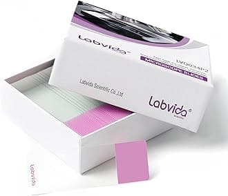 Labvida Microscope Slide, Super Grade, Ground Edges, Purple Color Frosted 1 end 1 Side, 45° Corners, Dim.75.0x25.0x1.1mm.Printable, LVQ034P2