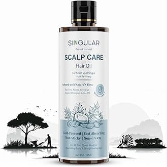 Singular Scalp Care Hair Oil for Itchy Scalp, Soothing & Sebum Control, Cold-Pressed with Tea Tree, Neem, Argan & More - 100 ml