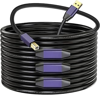 LDKCOK Active USB 2.0 Printer Cable100ft - A-Male to B-Male High Speed Printer/Scanner/Repeater Cable for HP, Canon, Epson, Dell, Samsung etc
