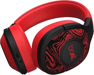 Rockerz 550 Bluetooth Wireless Over Ear Headphones with Mic Upto 20 Hours Playback, 50 mm Drivers, Soft Padded Ear Cushions and Physical Noise Isolation (Red)