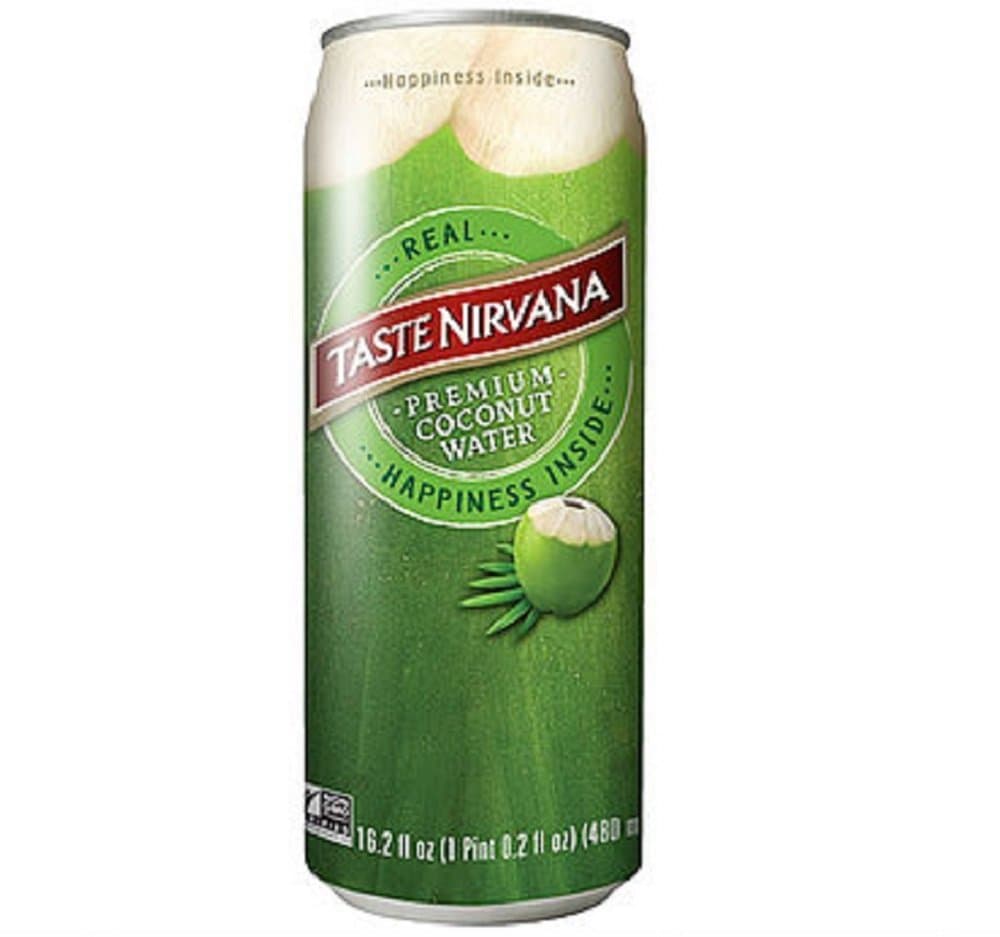 Taste Nirvana Real Premium 16.2 Ounce Cans, Coconut Water, 194.4 Fl Oz, (Pack of 12)