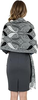 Paisley Two‑Layer Woven Pashmina Shawl Scarf – Soft Reversible Wrap & Stole for Women