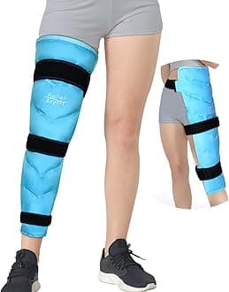 Relief Expert Large Ice Pack for Injuries Reusable Gel Cold Pack Wrap for Leg, Knee, Hip, Thigh Pain Relief, Cold Compress for Swelling Bruises with 3 Straps