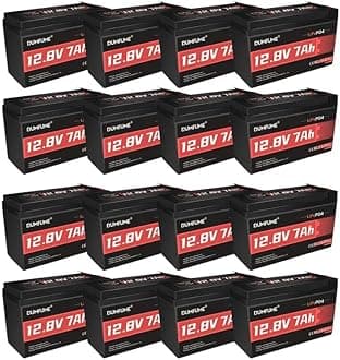 12V 6-7Ah Lithium LiFePO4 Battery, 2000+ Deep Cycles 89.6W Rechargeable Battery (16 Packs) Built-in 6A~7A BMS for Small UPS,Fish Finder,Lighting Solar,Power Camping