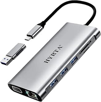 USB C Docking Station Dual Monitor,12 in 1 Displaylink USB 3.0 to USB C Dock with HDMI,VGA,USB 3.0,PD3.0, Laptop Docking Station for MacBook Pro&Air/M1/M2/Dell/HP and More USB-C& A Ports Laptops