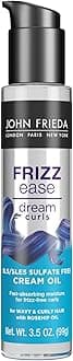 Anti Frizz, Frizz Ease Dream Curls Cream Oil, Hydrating Hair Oil for Curly, Frizzy Hair, Nourishes Dry and Damaged Hair, for Bouncy Curls, 3.5 Fluid Ounces