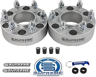 Supreme Suspensions - 2pc 1.5" Hub Centric Wheel Spacers for 2005-2020 Nissan Frontier 2WD 4WD 6x114.3mm BP with M12x1.25 Studs 66.1mm Center Bore w/Lip [Silver]