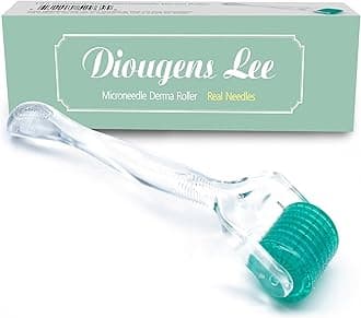 Derma Roller for Face, Beard & Body – 192 Stainless Steel Microneedling Roller for Personal Grooming – Lightweight Handle with Storage Case