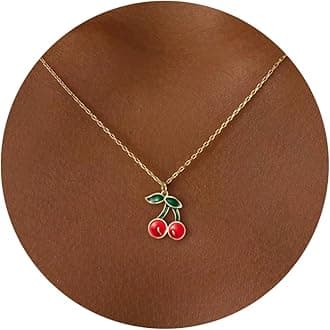 GUOKE14K Gold Plated Dainty Butterfly Baseball Compass Shell Starfish Infinity Airplane Volleyball Sun Bird Heart Turtle Bow Crown Necklace Simple Jewelry