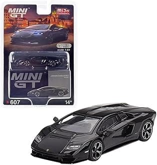 True Scale Miniatures Model Car Compatible with Lamborghini Countach LPI 800-4 Nero Maia 1/64 Diecast Model Car MGT00607, Black