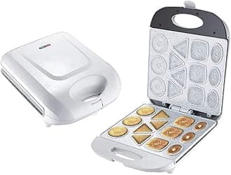 Electric Biscuit Maker, Cake Snack Cookie Machine, Nonstick Creative Quick Breakfast for Baking, Kitchen, Pan Oven Gift White.