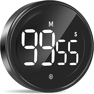 Digital Kitchen Timer, Magnetic Countdown Countup Timer with Large LED Display, 2 Brightness Levels, 3 Volume Levels, Productivity Timers for Classroom Cooking Fitness