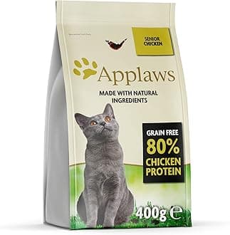 Natural and Complete Dry Cat Food for Senior Cats, Grain Free, Chicken, 400 g