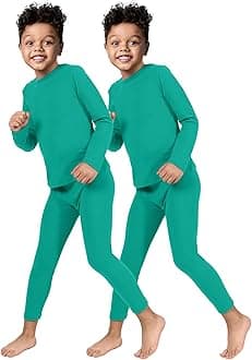 ROCKY Thermal Underwear for Kids, Boys 2 Pack Thermals, Long Johns Underwear, Base Layer for Cold Weather/Skiing - Pack of 2