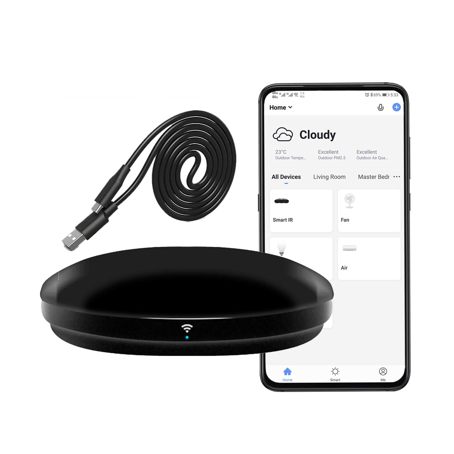 Smart IR Remote Control,All in One IR Blaster Control, Universal WiFi Infrared Remote Control for TV DVD Air Conditioner STB etc,Compatible with Alexa, Google Assistant