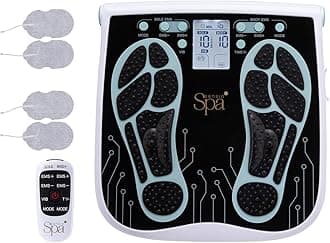 Sensio Spa EMS Foot & Body Massager with Vibration & Remote Control & 4 Pads – 99 Levels | Mains or Battery Powered | Electric Muscle Stimulator Popular Alternative to TENS Machines & Vibration Plates