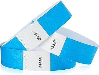 Neon Blue Tyvek Wristbands for Events - 500 Count ¾” x 10” - Waterproof Recyclable Comfortable Tear Resistant Paper Bracelets Wrist Bands for Concerts Festivals Admission Party Tours