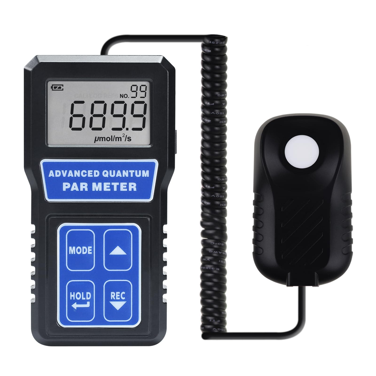 Par Meter High Precision PPFD Meter, Par Meter for led Grow Lights 400-700nm Wavelengths Par Light Meter with Data Logging, Calibration Function, PPFD Meter for LED Grow Light, Greenhouse, Plants