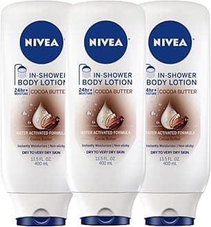 NIVEA Cocoa Butter In Shower Lotion, Body Lotion for Dry Skin, 13.5 Fl Oz (Pack of 3)