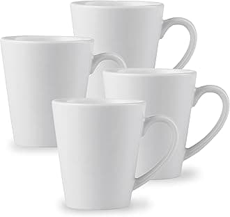 Lewis's Arctic Mugs - Plain White Coffee Mugs - White Mug Set (Set of 4)