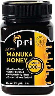 P.R.I Manuka Honey MGO 300+, Elevated‑Potency Monofloral New Zealand Honey, Cool‑Processed & 100% Traceable (500g/1.1lb)