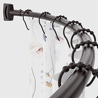 Adjustable Curved Shower Rod, 42-74 inches Extra Wide Shower Curtain Rod, Rust proof, Premium Stainless Steel, Curved Shower Rod for Bathroom Bronze
