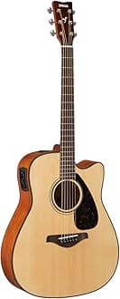 Yamaha FGX800C Solid Top Cutaway Acoustic-Electric Guitar, Dreadnought, Natural