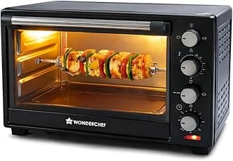 Wonderchef Oven Toaster Griller (OTG) - 40 litres, Black - with Rotisserie,Auto-Shut Off, Heat-Resistant Tempered Glass, Multi-Stage Heat Selection | | Bake, Grill, Roast | Easy clean