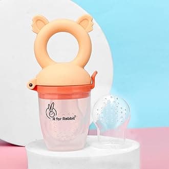 R for Rabbit First Feed Pixie Nibbler for Baby Premium Soft Silicon Chewing Pacifier Hygenic & BPA Free Baby Food Veggie Teether | Fruit Feeder for Infant 3+ Months (Beige)
