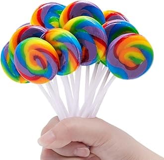 LIDATREE 1.5" Swirl Lollipop, Rainbow Lollipops Individually Wrapped Bulk 40 Pack, Kid's Lollipops Candy for Birthday, Mixed Fruit Flavor 40 Pack