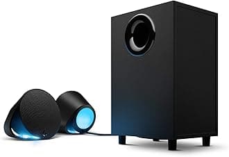 Logitech G560 PC Gaming Speaker System with 7.1 DTS:X Ultra Surround Sound, Game based LIGHTSYNC RGB, Two Speakers and Subwoofer, EU Plug - Black