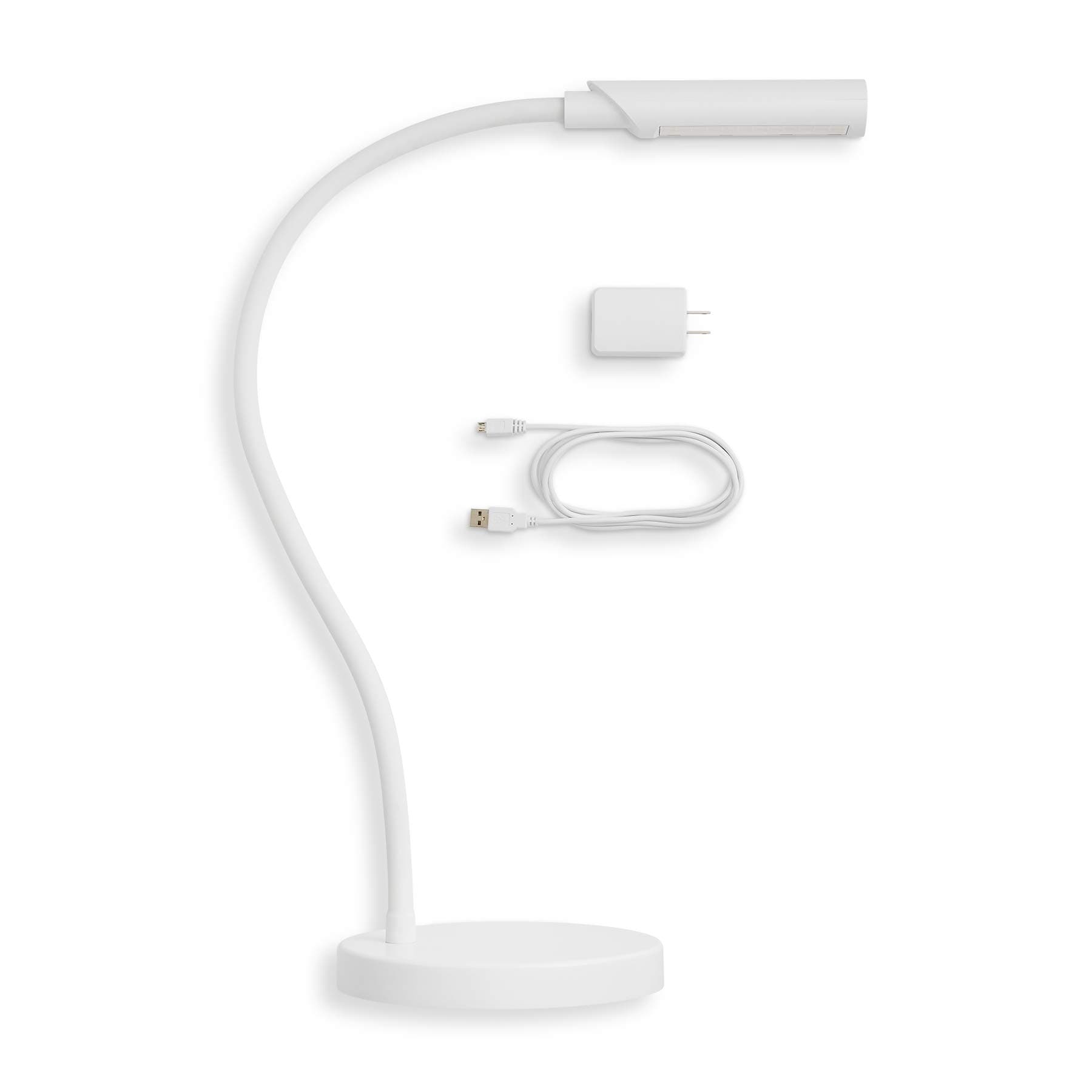 ReliableUberLight Flex 4100TL Task Light – LED Portable Desk Light with Base, USB Connection, 26.5” Flexible Gooseneck, 270° Rotational Head, 9 Light Settings, and up to 60,000 Hours of Use (White)