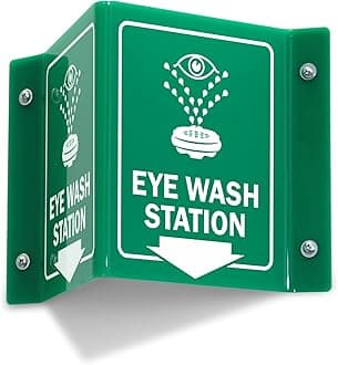 Projecting V-Sign : Eye Wash Station, PVC Water Proof Sticker Fixed on SunBoard