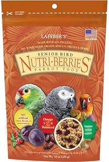 Senior Bird Nutri-Berries Pet Bird Food, Made with Non-GMO and Human-Grade Ingredients, for Parrots, 10 oz