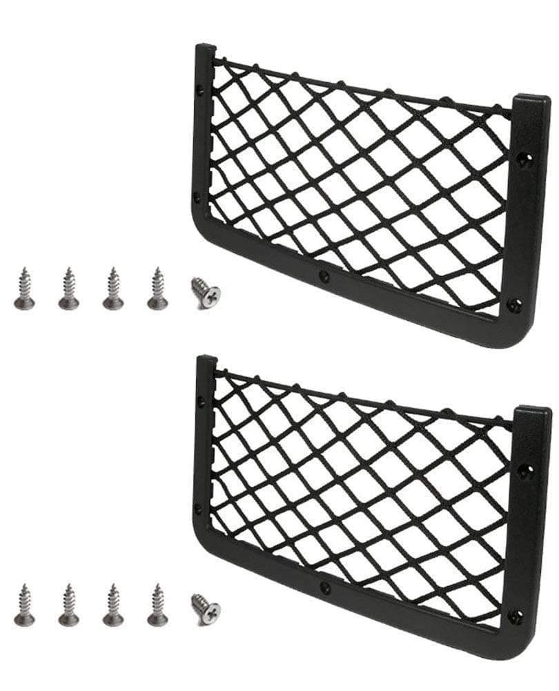 JAVOedge [2 Pack], Large ABS Plastic Frame with Stretchable Mesh Net, Screws Included for Secure Fit in Auto, RV, Home, Marine