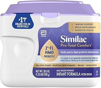 Similac Pro-Total Comfort Infant Formula With Iron, Gentle, Easy-to-Digest Formula, Has 2'-FL HMO for Immune Support, Non-GMO, Baby Formula Powder, 20.1-oz Tub
